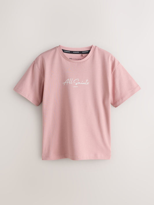 Dsiney Kidz - smALLSAINTS Pink/Black Script Logo Crew Neck Relaxed T-Shirts 3 Pack image 2