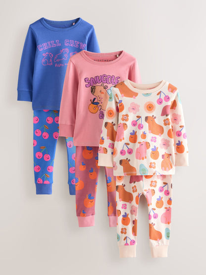 Cobalt Capybara Print Snuggle Pyjamas 3 Pack (9mths-12yrs) - image 6