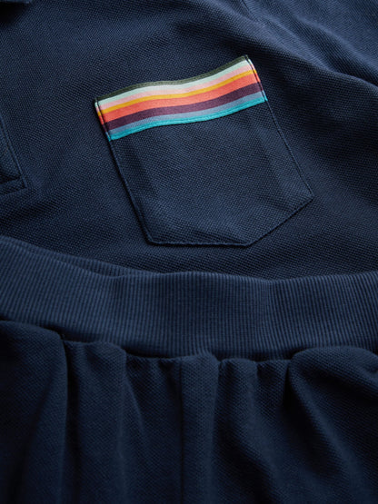 Dsiney Kidz - Paul Smith Junior Navy Pique Polo Shirt And Shorts Set image 4