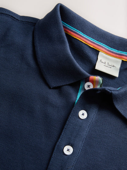 Dsiney Kidz - Paul Smith Junior Navy Pique Polo Shirt And Shorts Set image 6