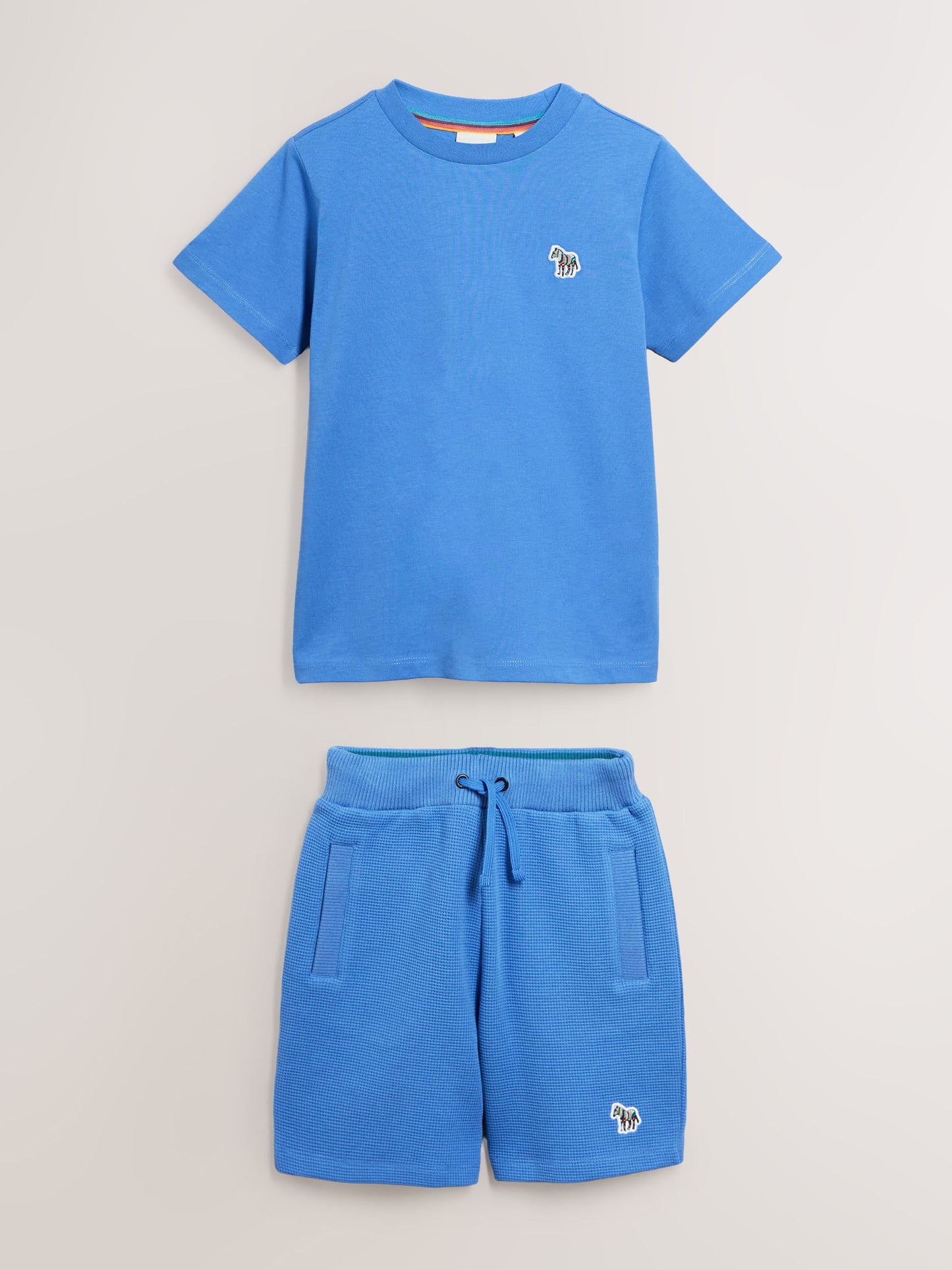 Dsiney Kidz - Paul Smith Junior Blue Textured Zebra T-Shirt And Shorts Set image 1