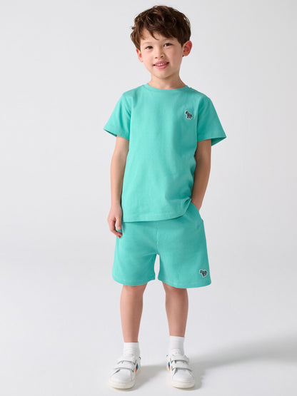 Dsiney Kidz - Paul Smith Junior Green Textured Zebra T-Shirt And Shorts Set image 1