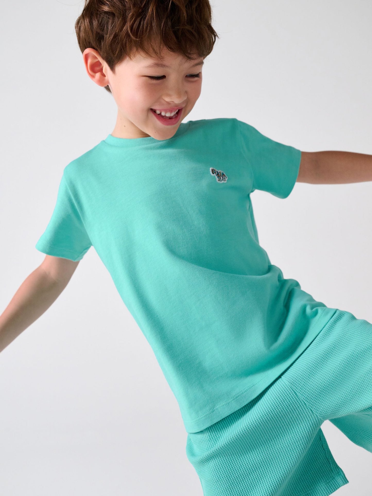 Dsiney Kidz - Paul Smith Junior Green Textured Zebra T-Shirt And Shorts Set image 2