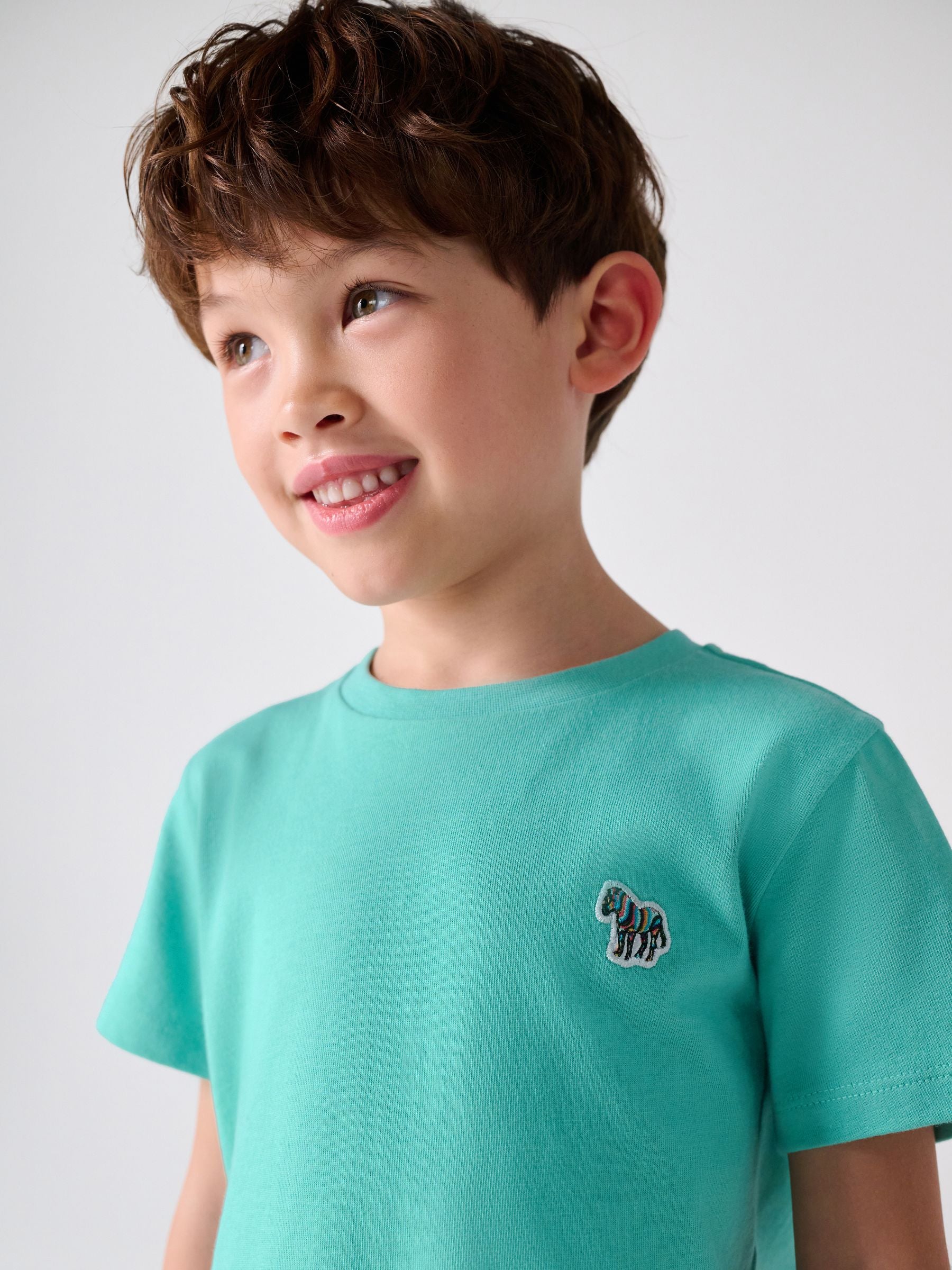 Dsiney Kidz - Paul Smith Junior Green Textured Zebra T-Shirt And Shorts Set image 4