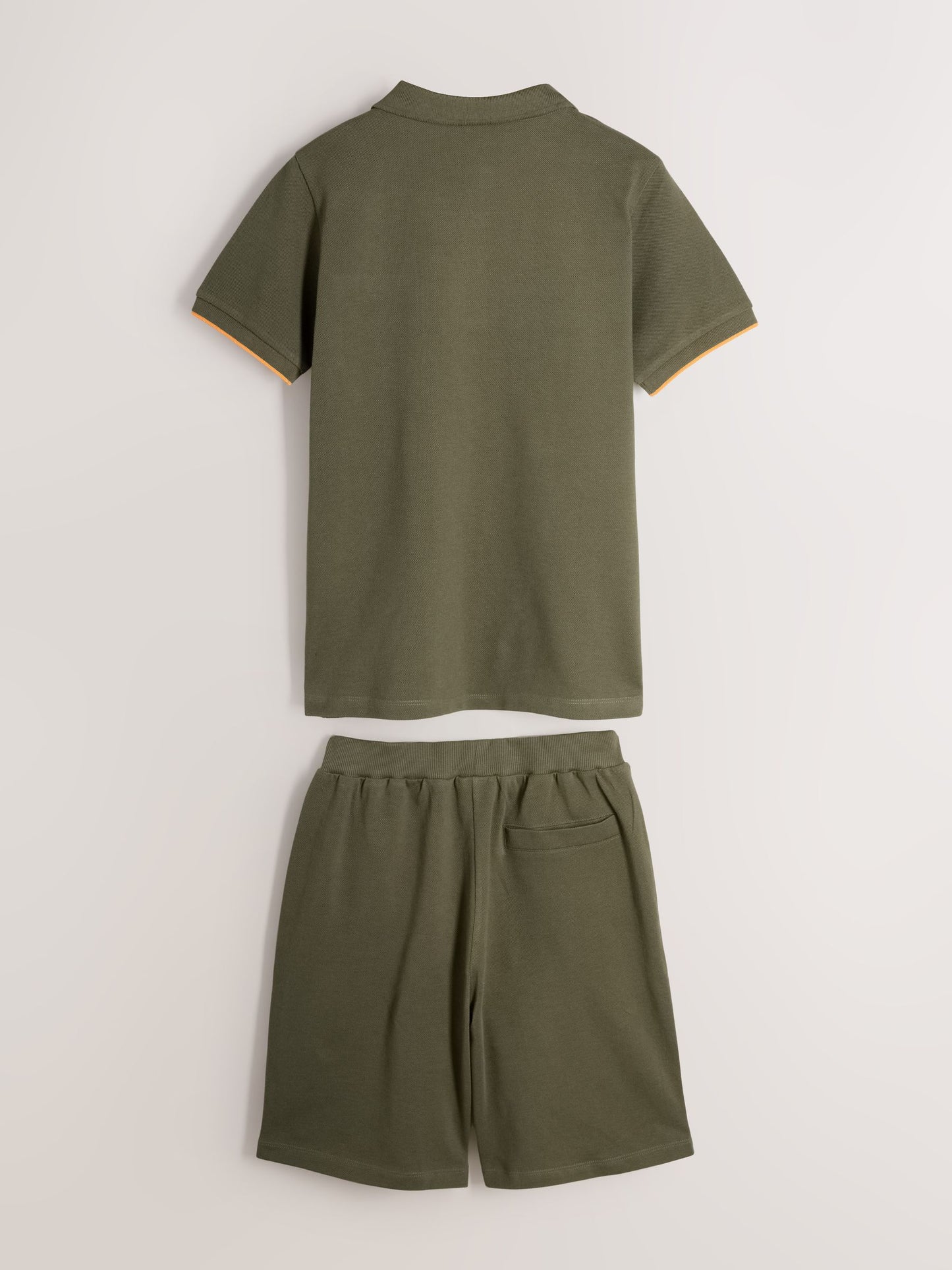 Dsiney Kidz - Paul Smith Junior Khaki Green Pique Polo Shirt And Shorts Set image 2