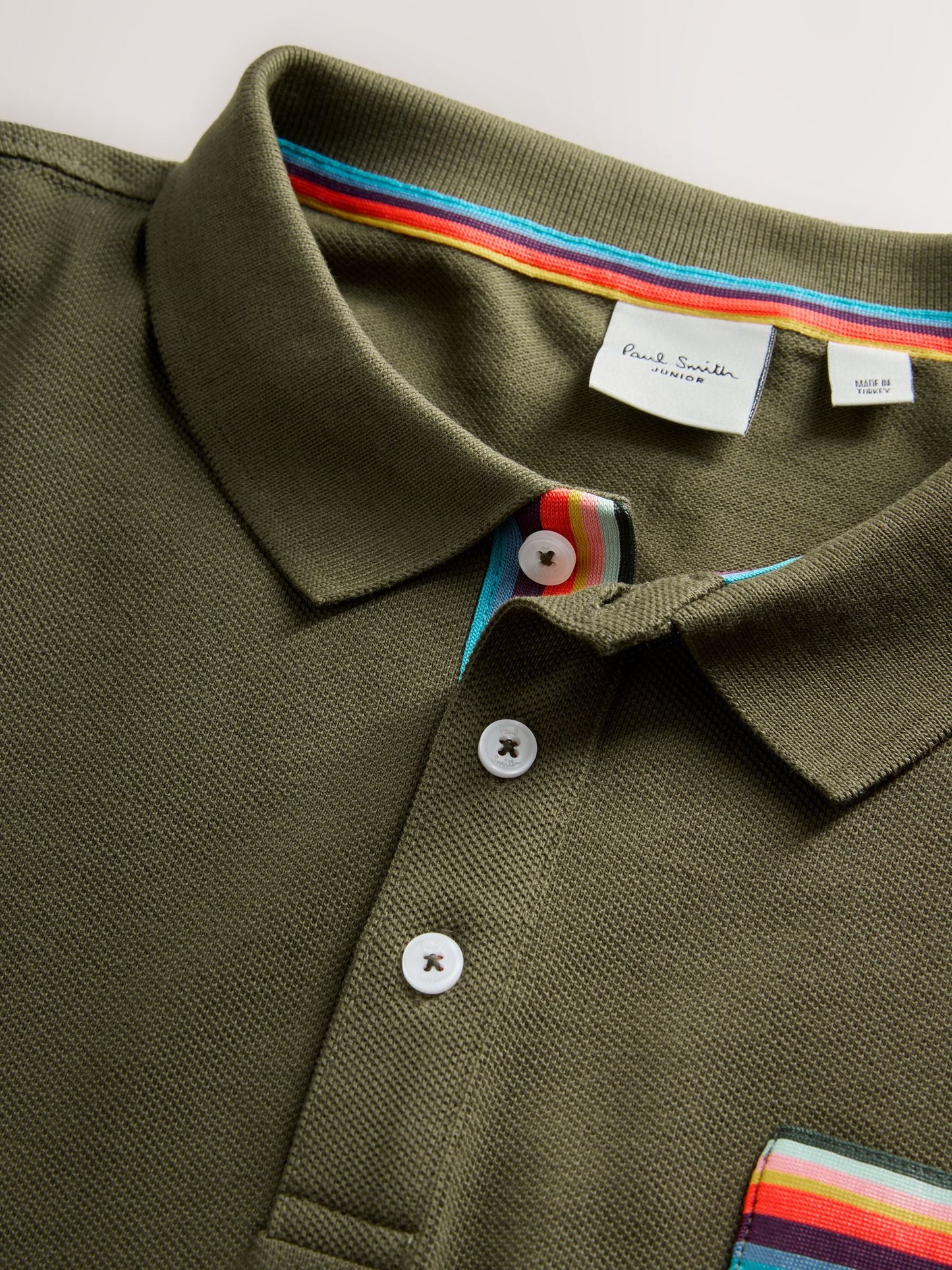 Dsiney Kidz - Paul Smith Junior Khaki Green Pique Polo Shirt And Shorts Set image 3