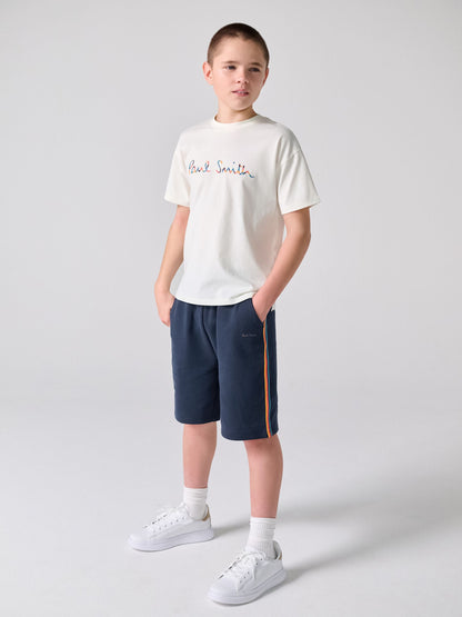 Dsiney Kidz - Paul Smith Junior White/Navy T-Shirt and Shorts Set image 1