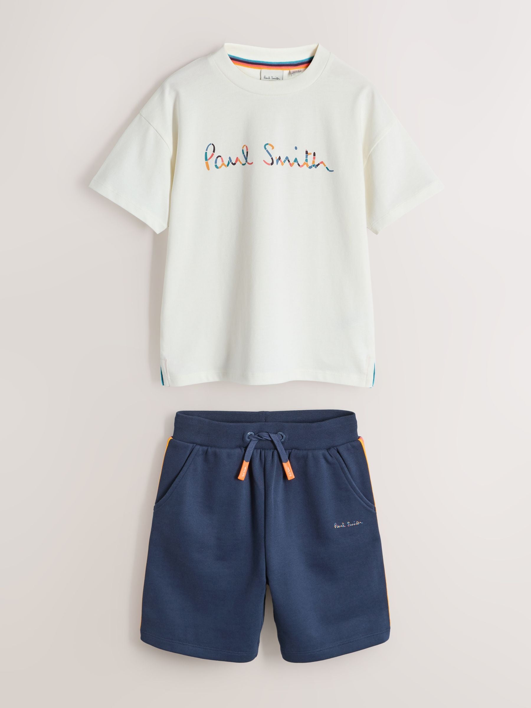 Dsiney Kidz - Paul Smith Junior White/Navy T-Shirt and Shorts Set image 9