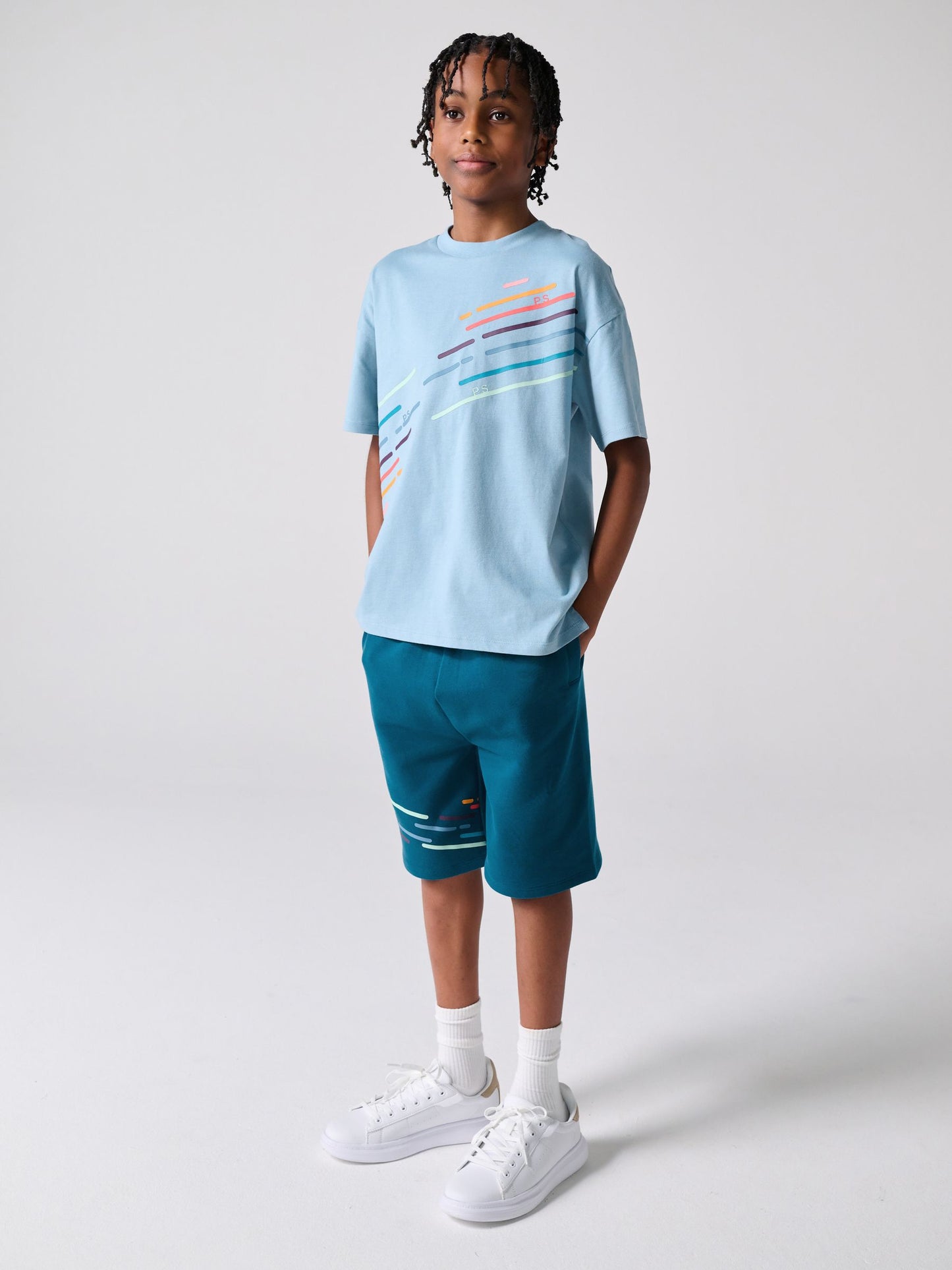 Dsiney Kidz - Paul Smith Junior Blue Tonal T-Shirt and Shorts Set image 1