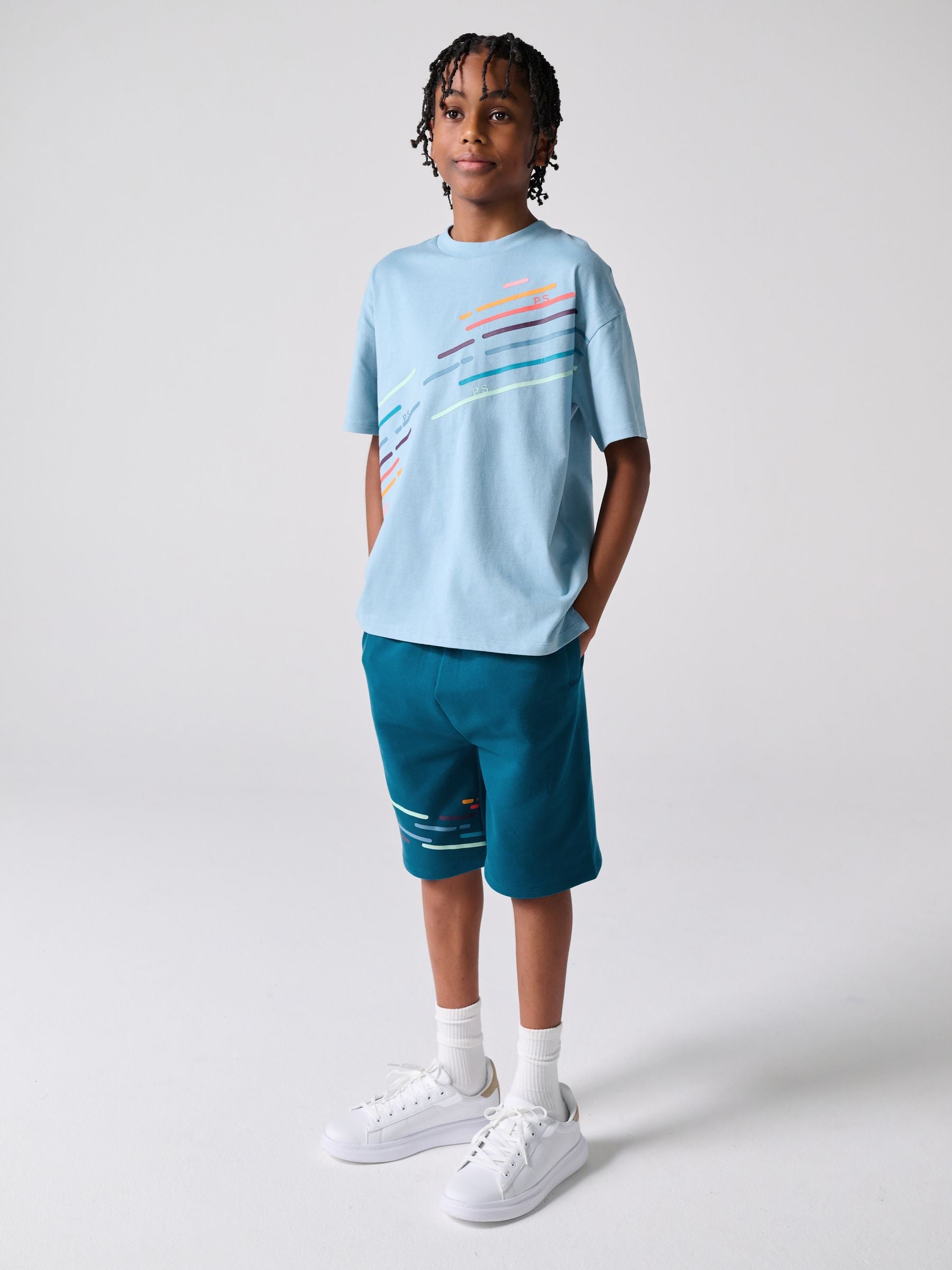 Dsiney Kidz - Paul Smith Junior Blue Tonal T-Shirt and Shorts Set image 1