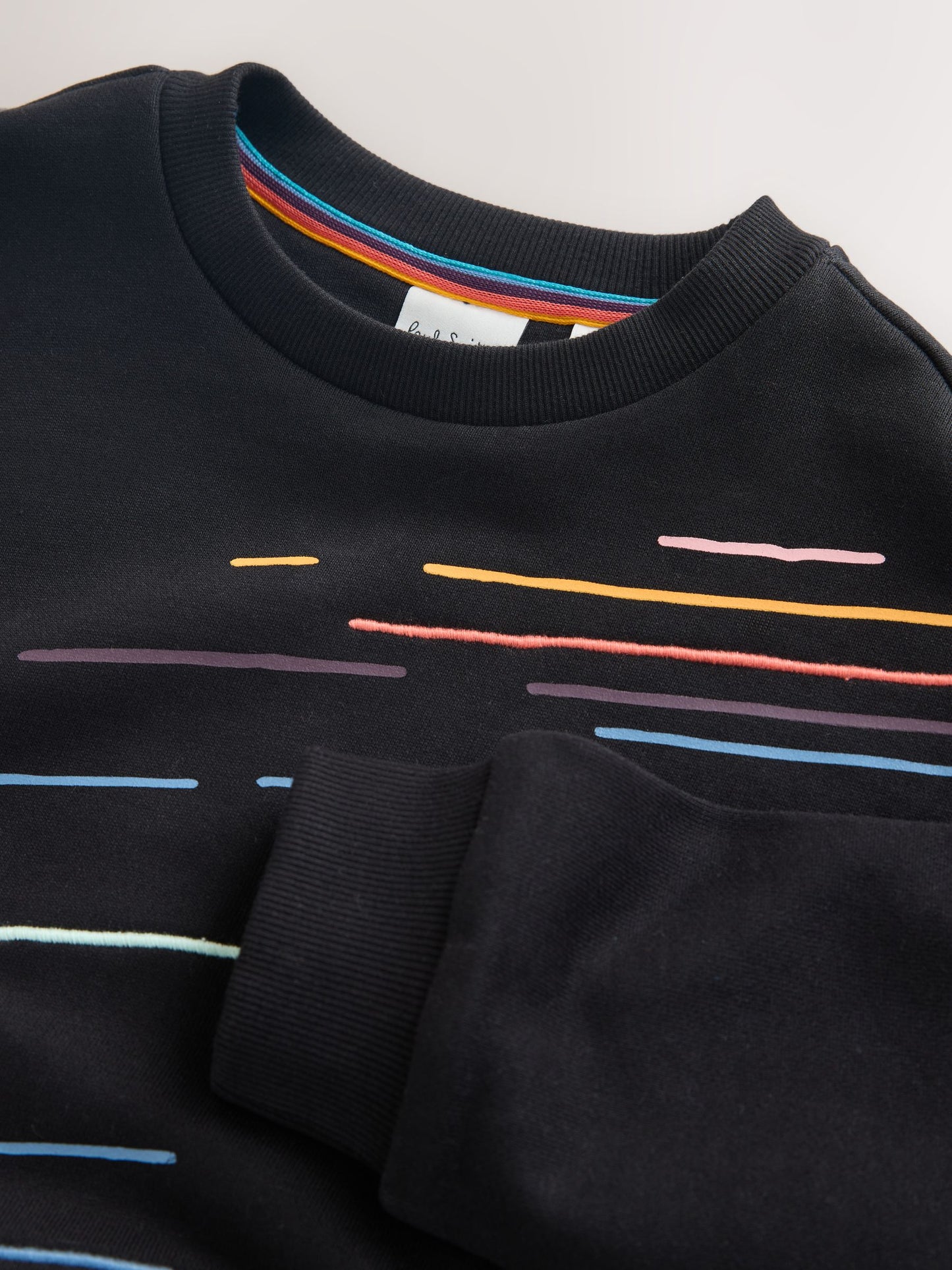 Dsiney Kidz - Paul Smith Junior Black Embroidered Stripe Sweatshirt And Shorts Set image 8