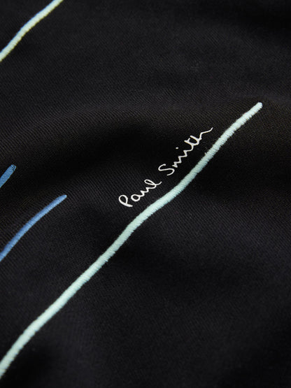 Dsiney Kidz - Paul Smith Junior Black Embroidered Stripe Sweatshirt And Shorts Set image 9