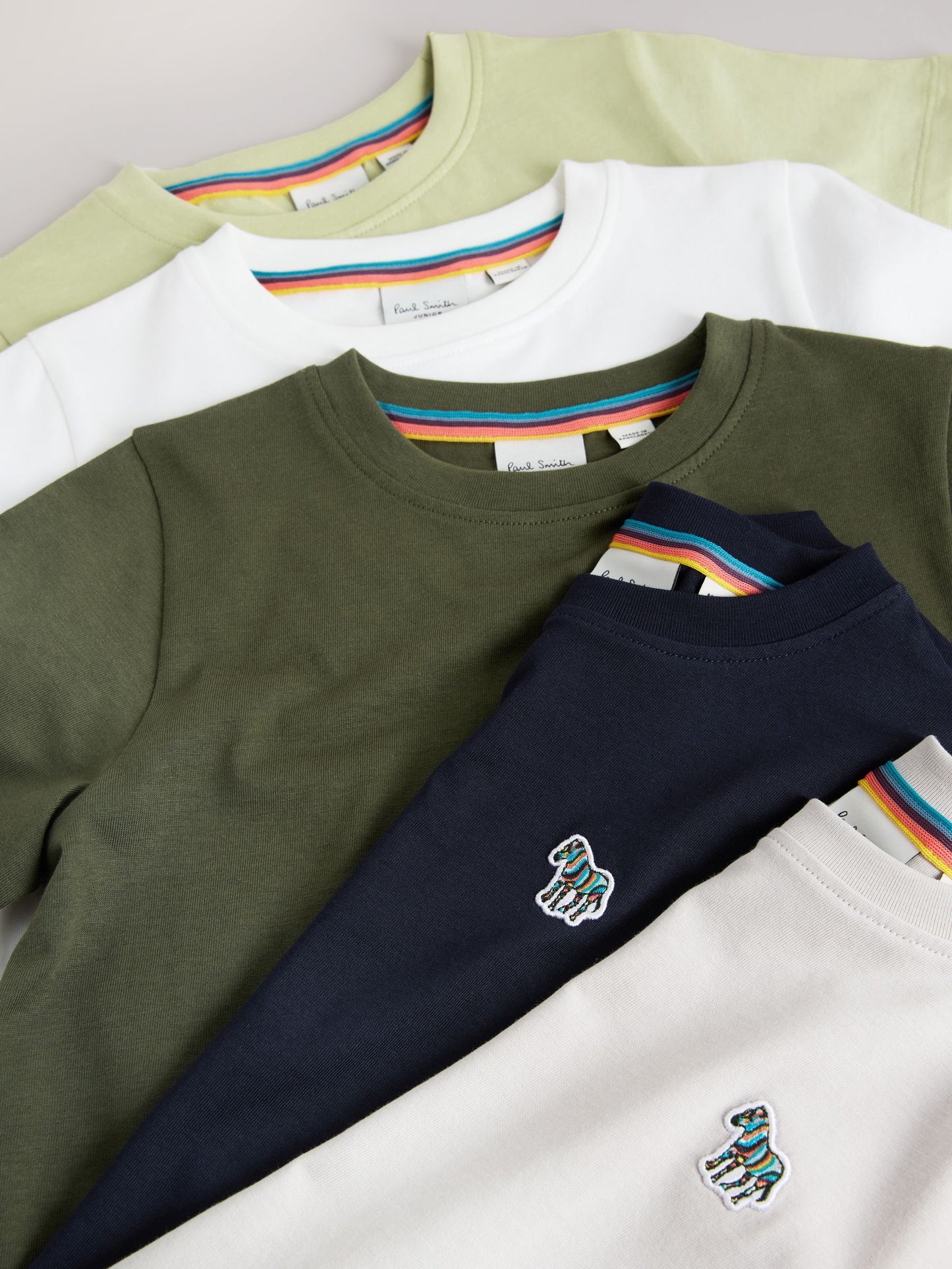 Dsiney Kidz - Paul Smith Junior Navy/Green/White/Stone Signature T-Shirts 5 Pack image 9