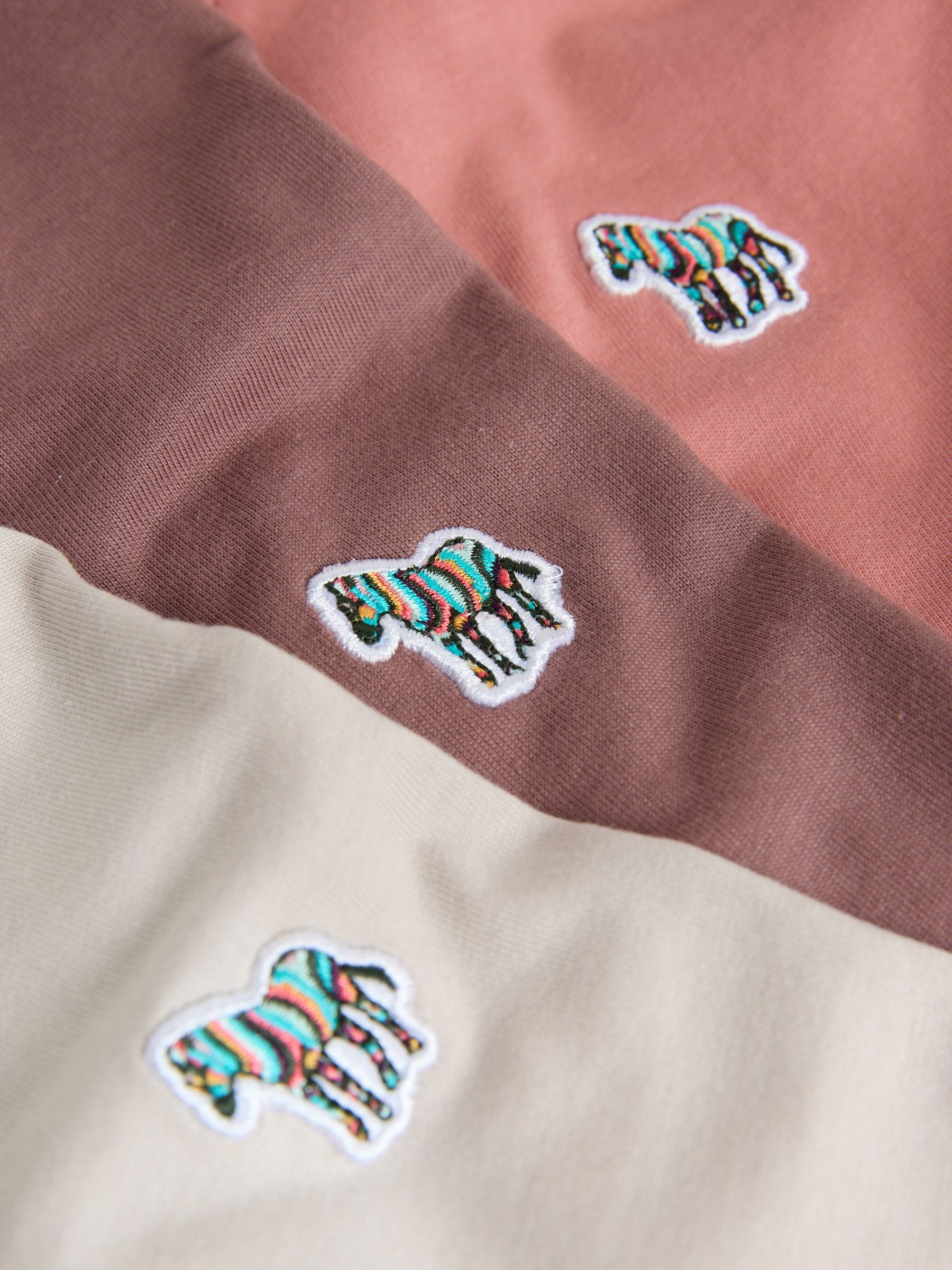 Dsiney Kidz - Paul Smith Junior Brown/Stone/Pink Signature T-Shirts 3 Pack image 6