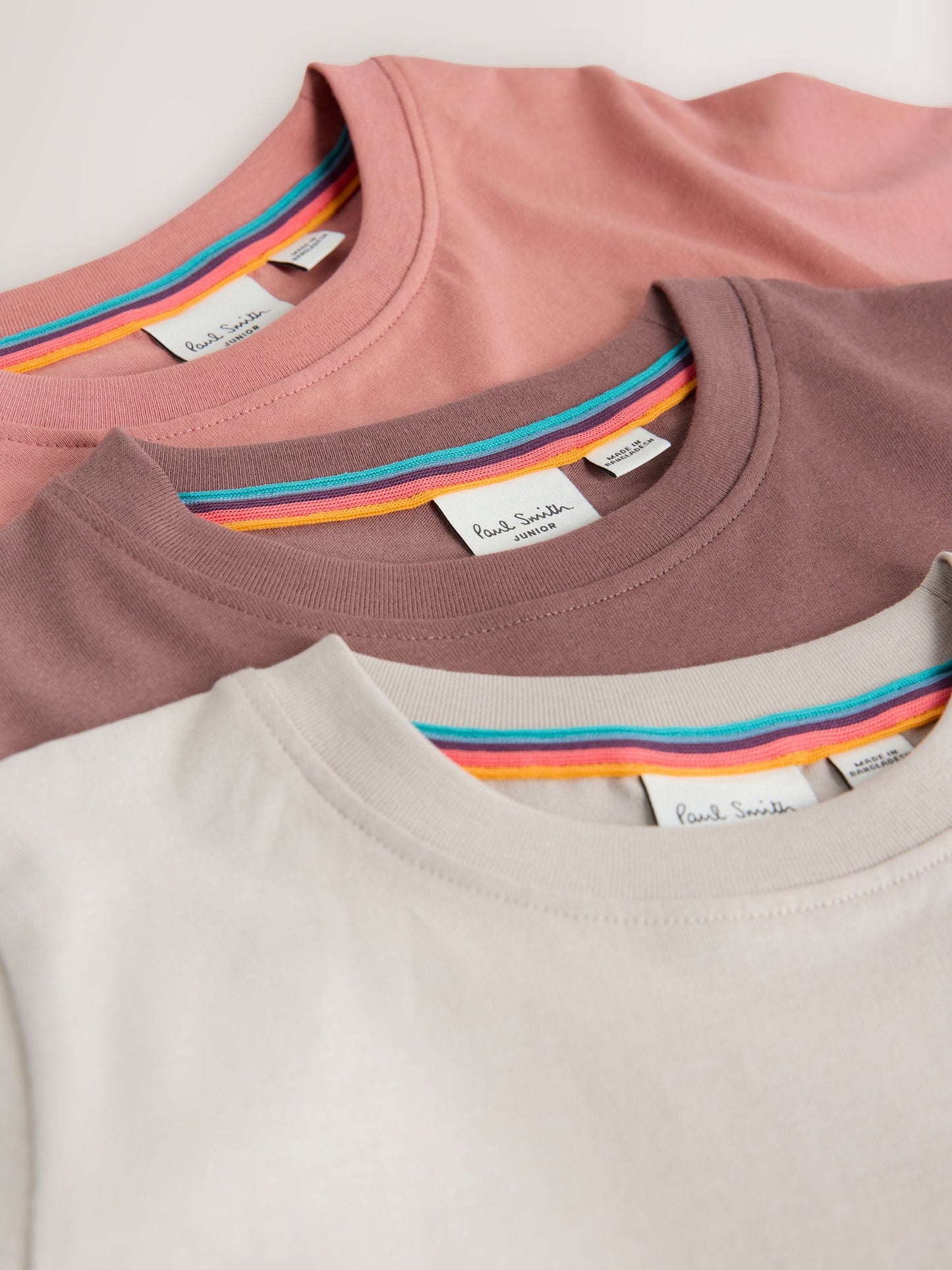 Dsiney Kidz - Paul Smith Junior Brown/Stone/Pink Signature T-Shirts 3 Pack image 8
