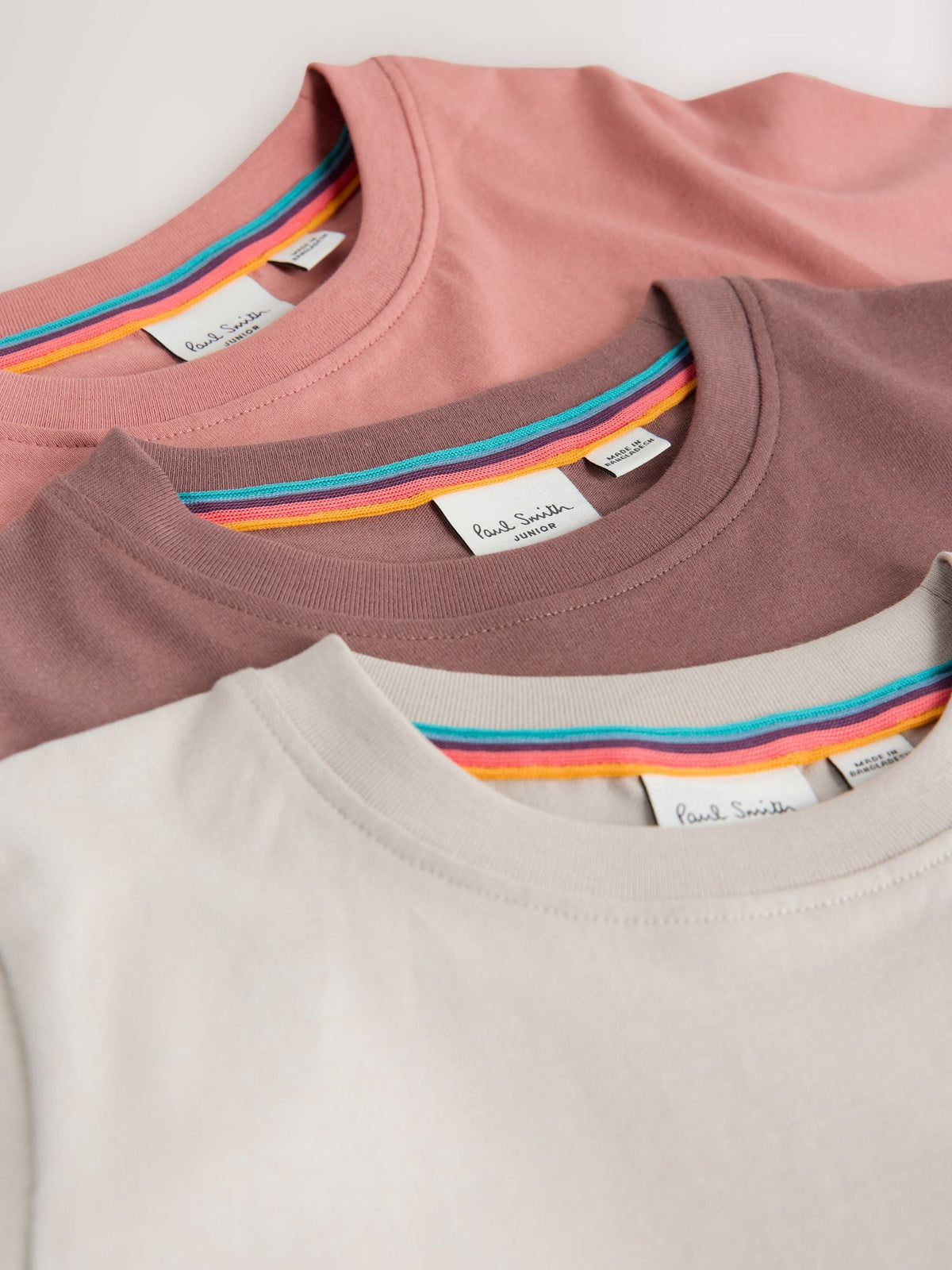 Dsiney Kidz - Paul Smith Junior Brown/Stone/Pink Signature T-Shirts 3 Pack image 8