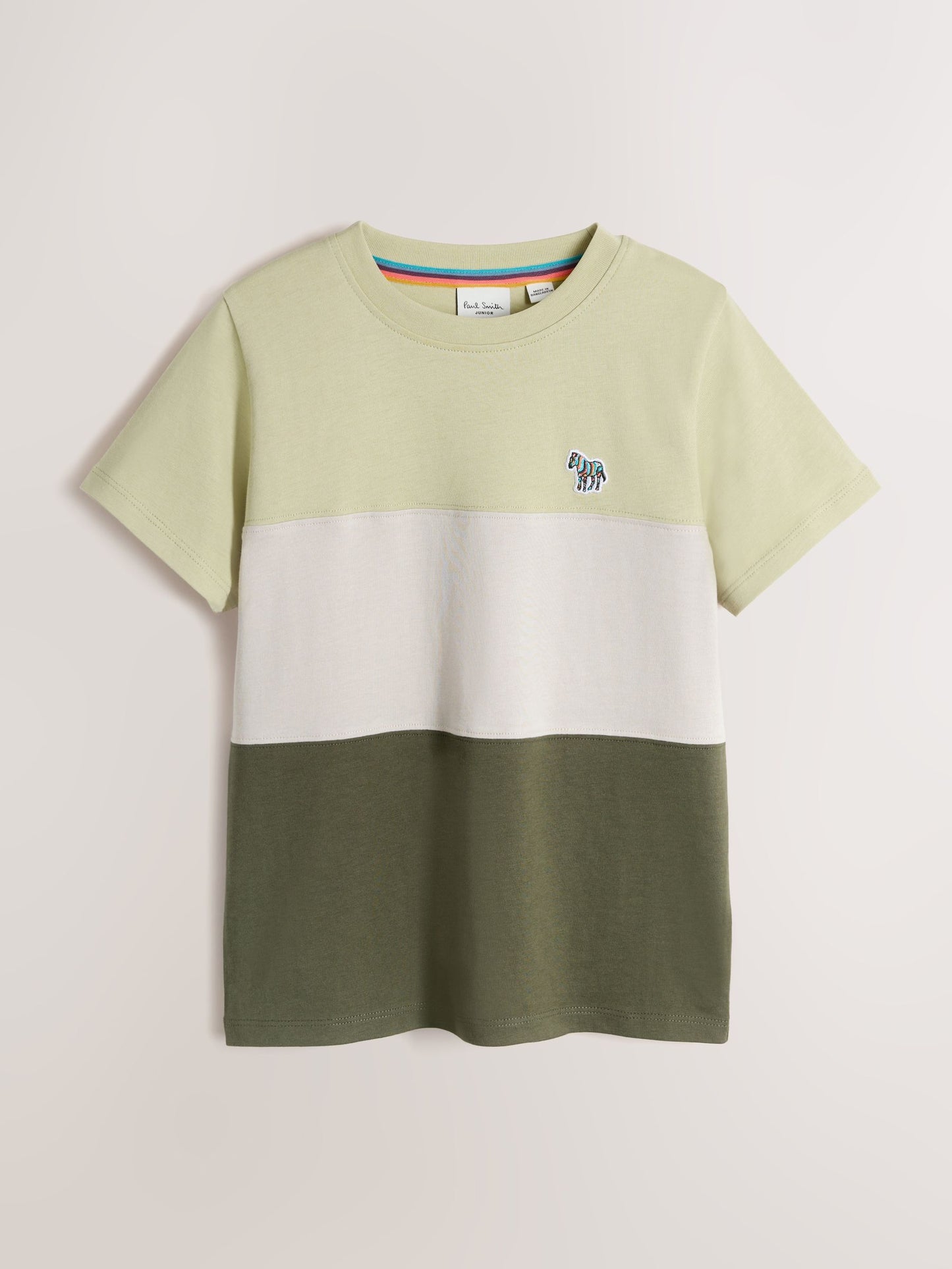 Dsiney Kidz - Paul Smith Junior Green/Orange/White Colourblock Signature T-Shirts 3 Pack image 2