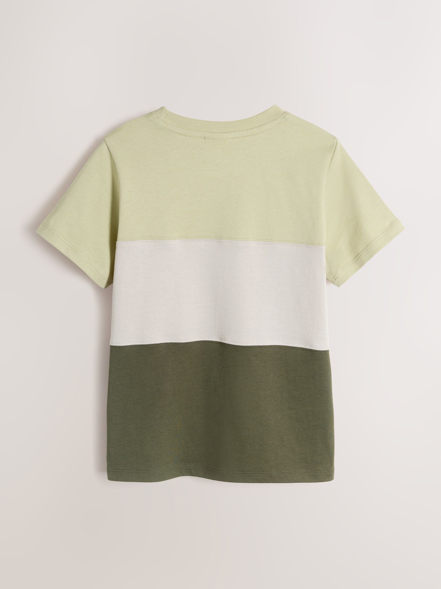 Dsiney Kidz - Paul Smith Junior Green/Orange/White Colourblock Signature T-Shirts 3 Pack image 5