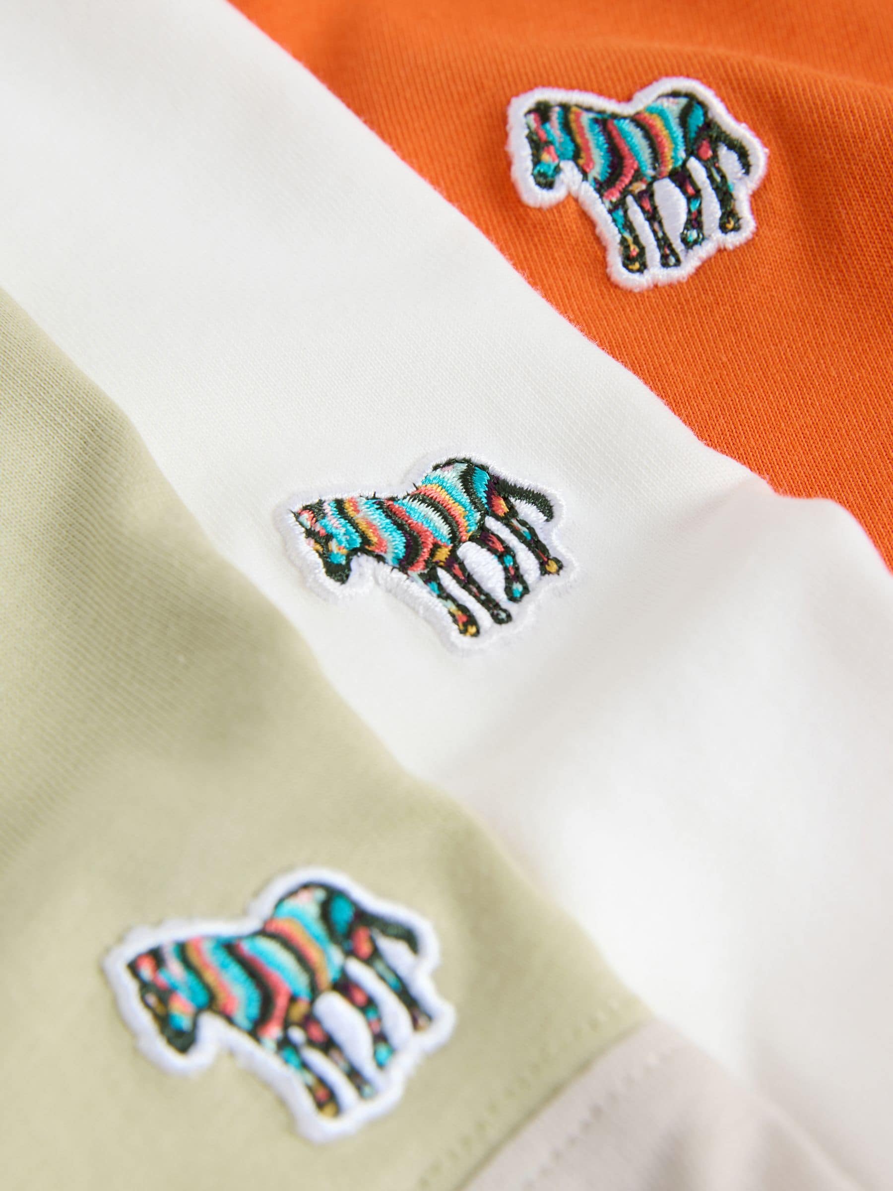Dsiney Kidz - Paul Smith Junior Green/Orange/White Colourblock Signature T-Shirts 3 Pack image 6