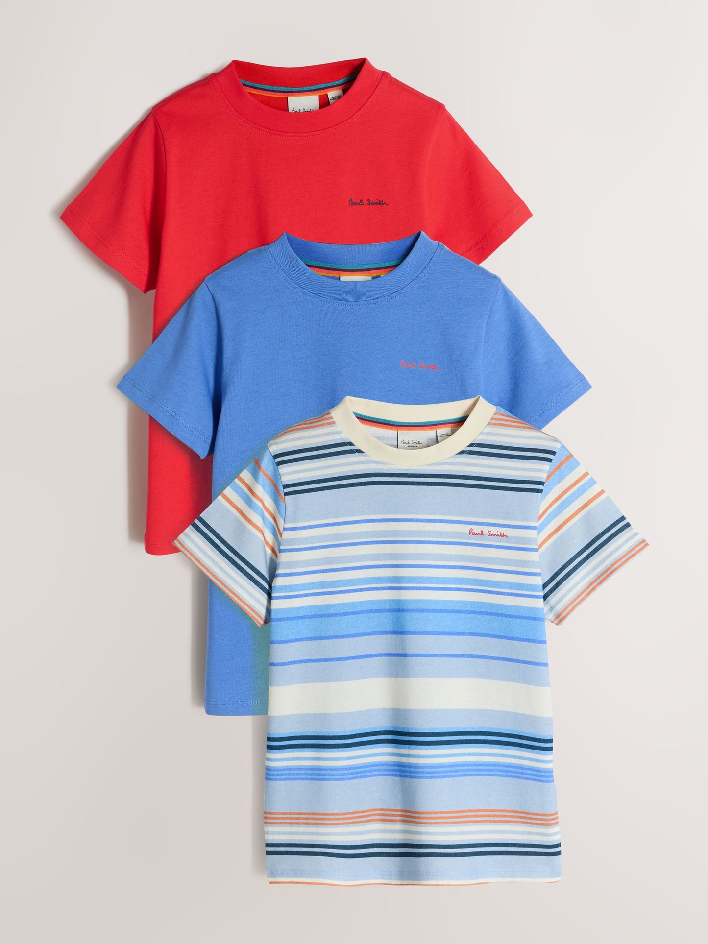 Dsiney Kidz - Paul Smith Junior Blue/Red/Orange Signature T-Shirts 3 Pack image 1