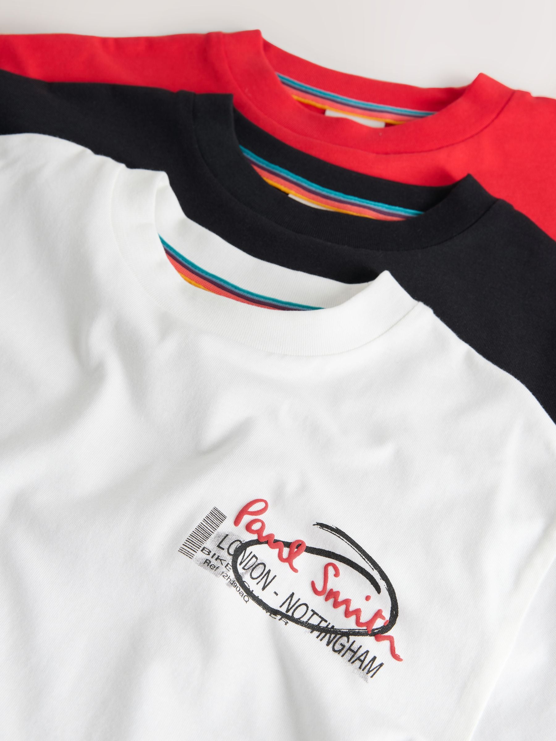Dsiney Kidz - Paul Smith Junior Red/Black/White Graphic T-Shirts 3 Pack image 6