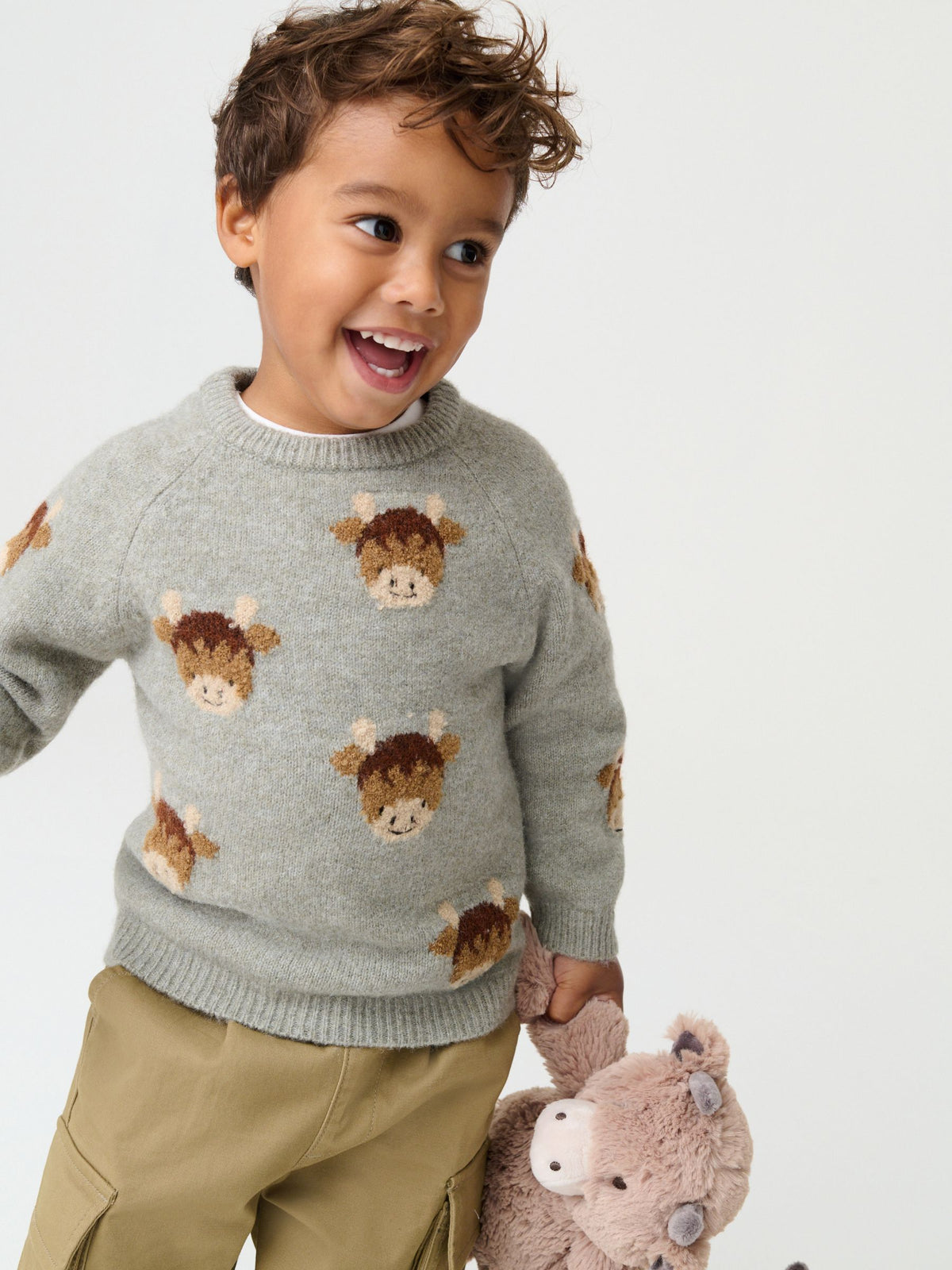 Brown Hamish Knitted Crew Neck Jumper (3mths-7yrs) - image 1