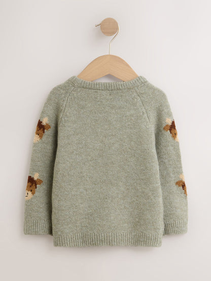 Brown Hamish Knitted Crew Neck Jumper (3mths-7yrs) - image 5