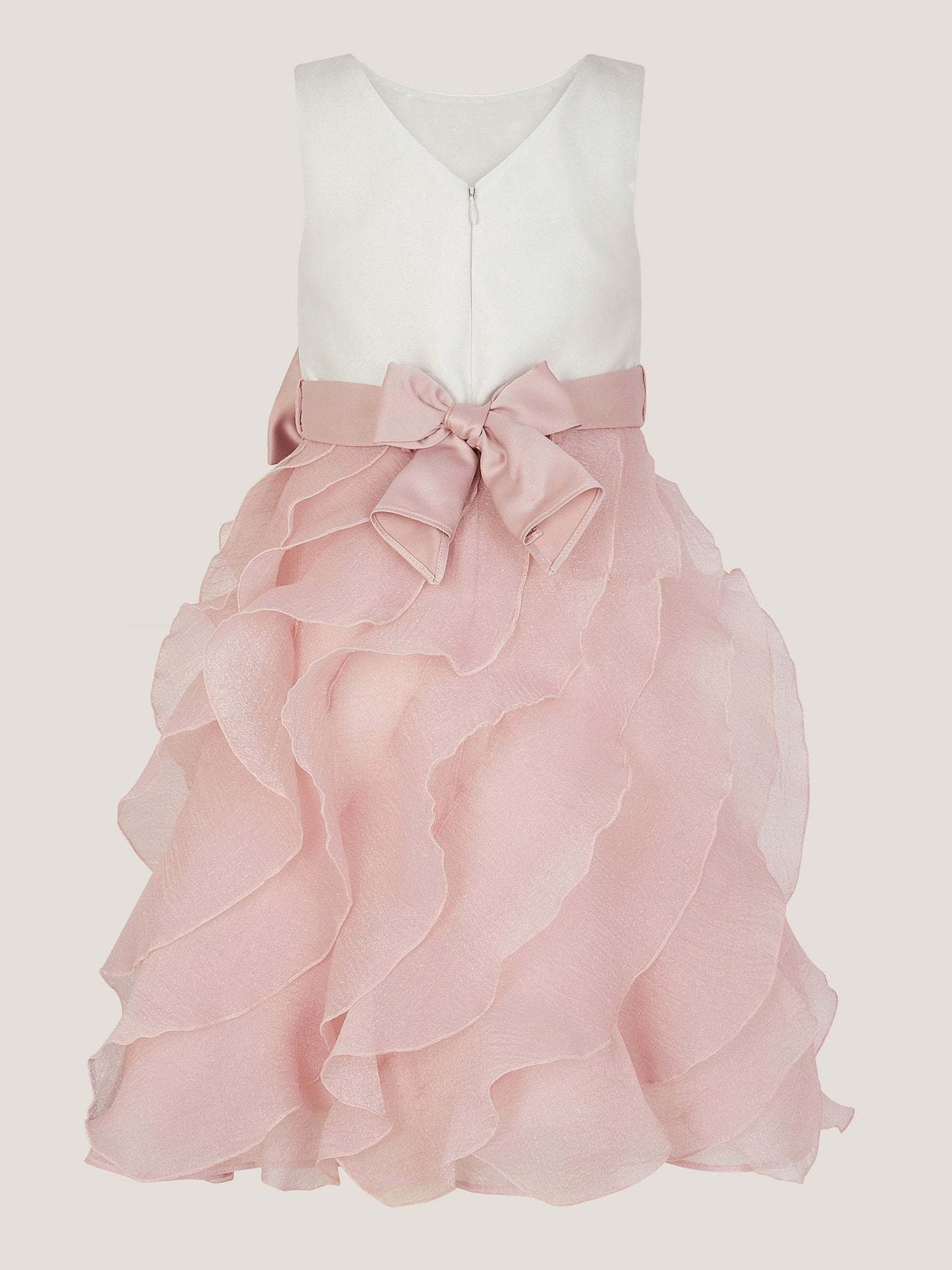Monsoon Pink Cancan Sleeveless Bow Ruffle Dress image 3