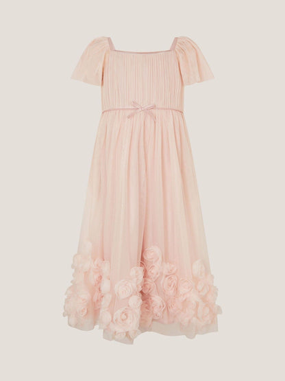 Monsoon Pink Evangaline Rose Appliqué Tulle Dress - image 2