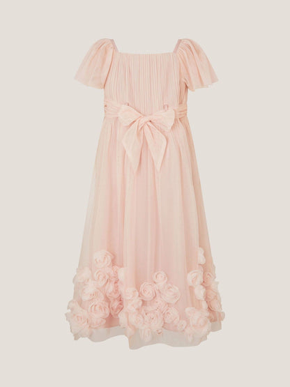 Monsoon Pink Evangaline Rose Appliqué Tulle Dress - image 3