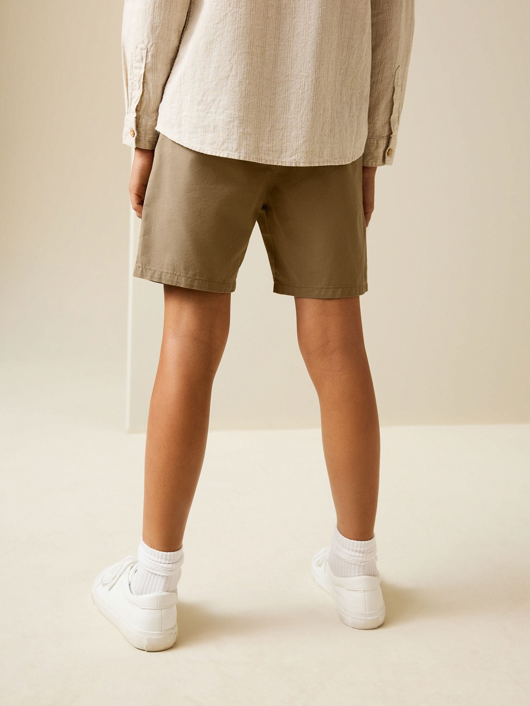 Dsiney Kidz - Tan Brown Regular Fit Chino Shorts (3-16yrs) image 3