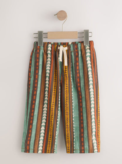 Multi Print Wide Fit Linen Blend Pull on Trousers (3mths-7yrs) image 6