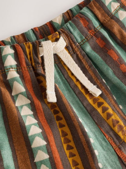 Multi Print Wide Fit Linen Blend Pull on Trousers (3mths-7yrs) image 8