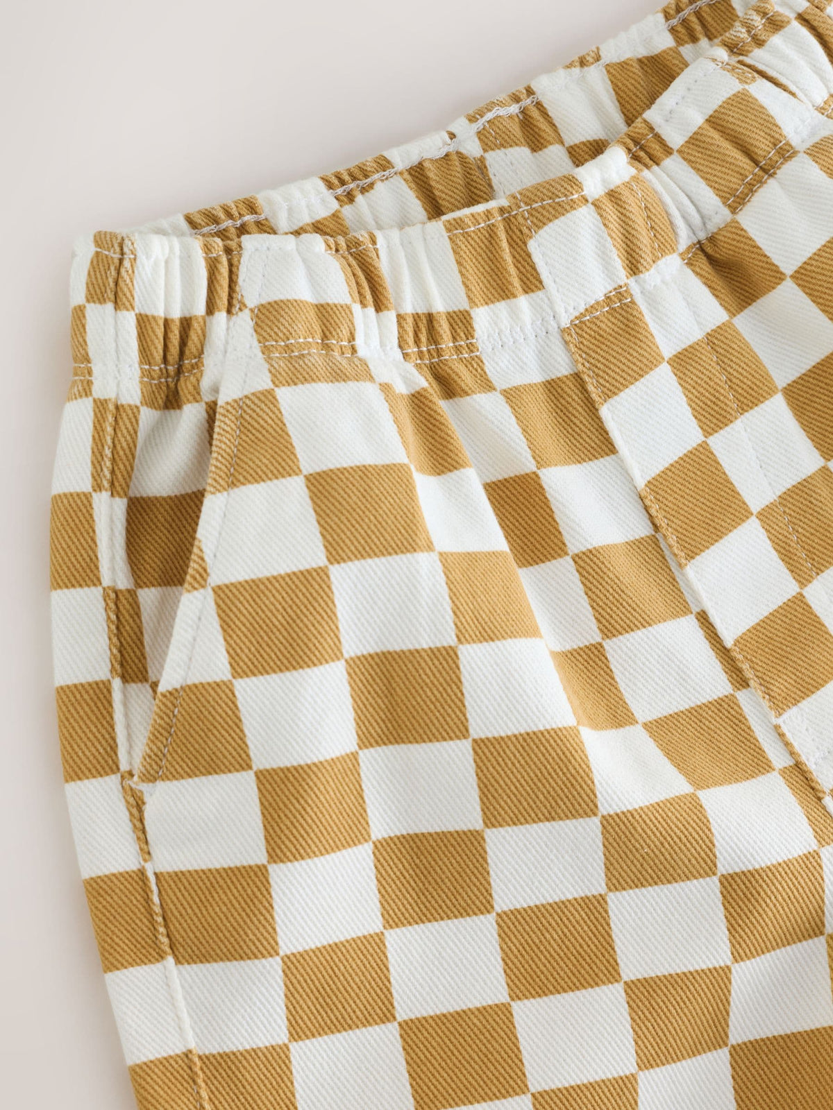 Yellow/White Checkerboard Pull On Wide Trousers (3mths-7yrs) image 7