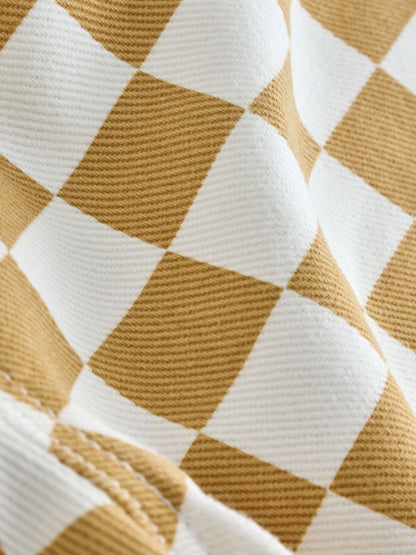Yellow/White Checkerboard Pull On Wide Trousers (3mths-7yrs) image 8