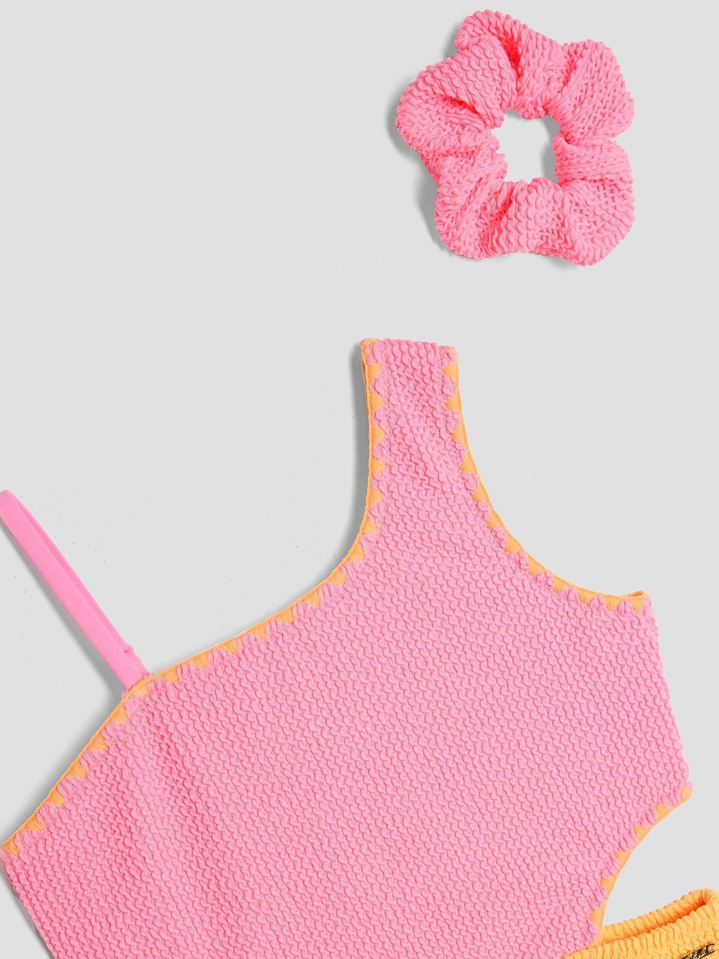Dsiney Kidz - River Island Pink Girls Blocked Textured Swimsuit image 3