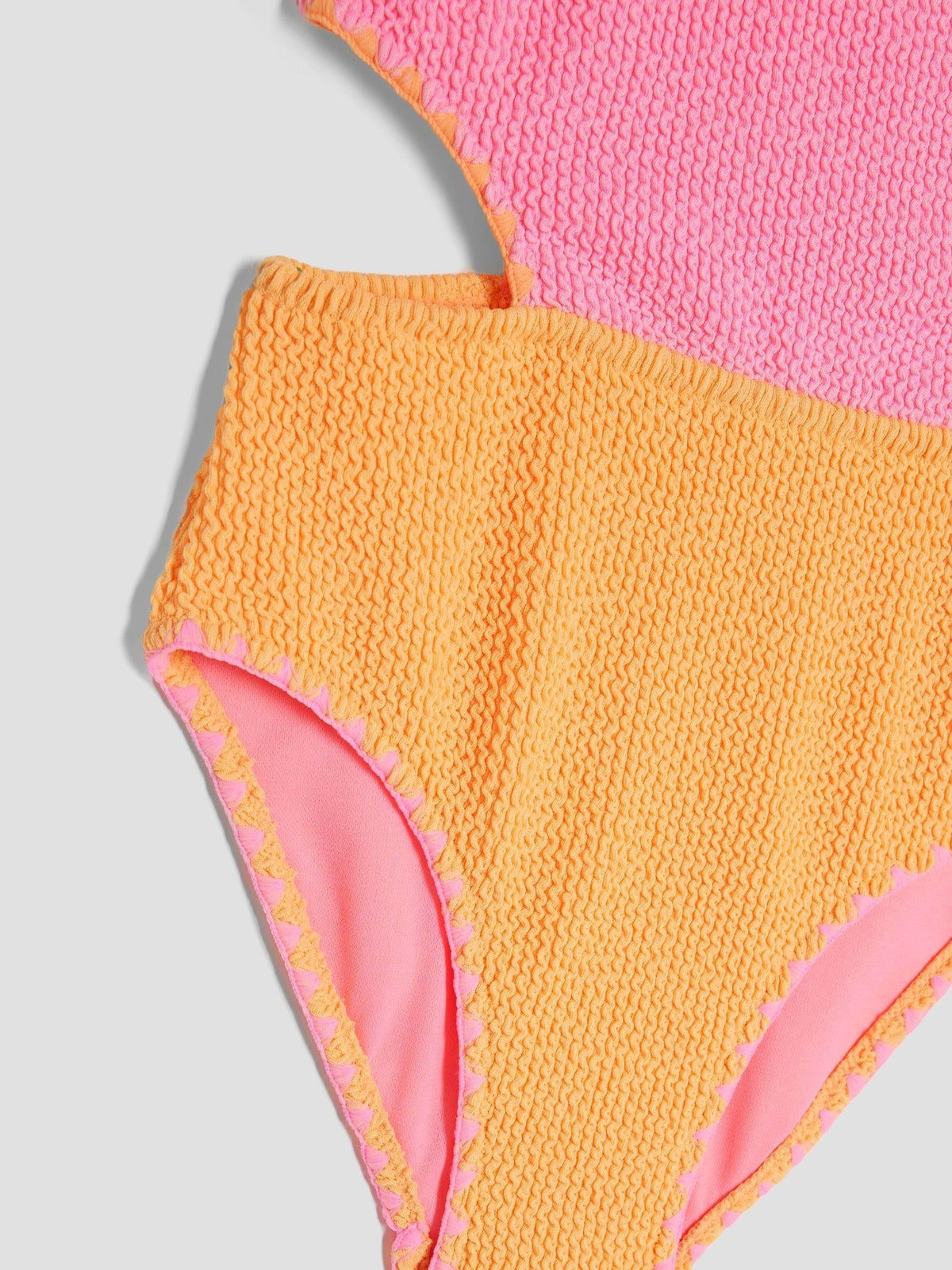 Dsiney Kidz - River Island Pink Girls Blocked Textured Swimsuit image 4