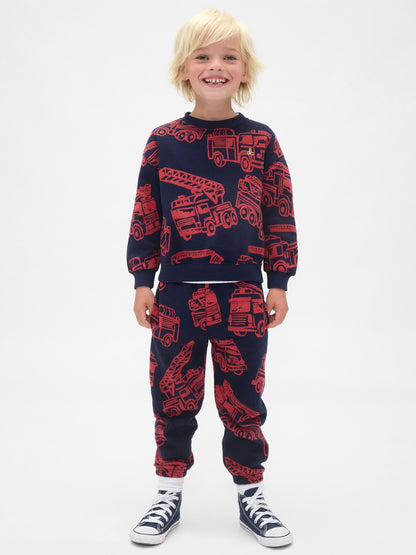 Dsiney Kidz - Gap Navy Blue Vintage Soft Firetruck Sweatshirt & Joggers Set (6mths-5yrs) image 1