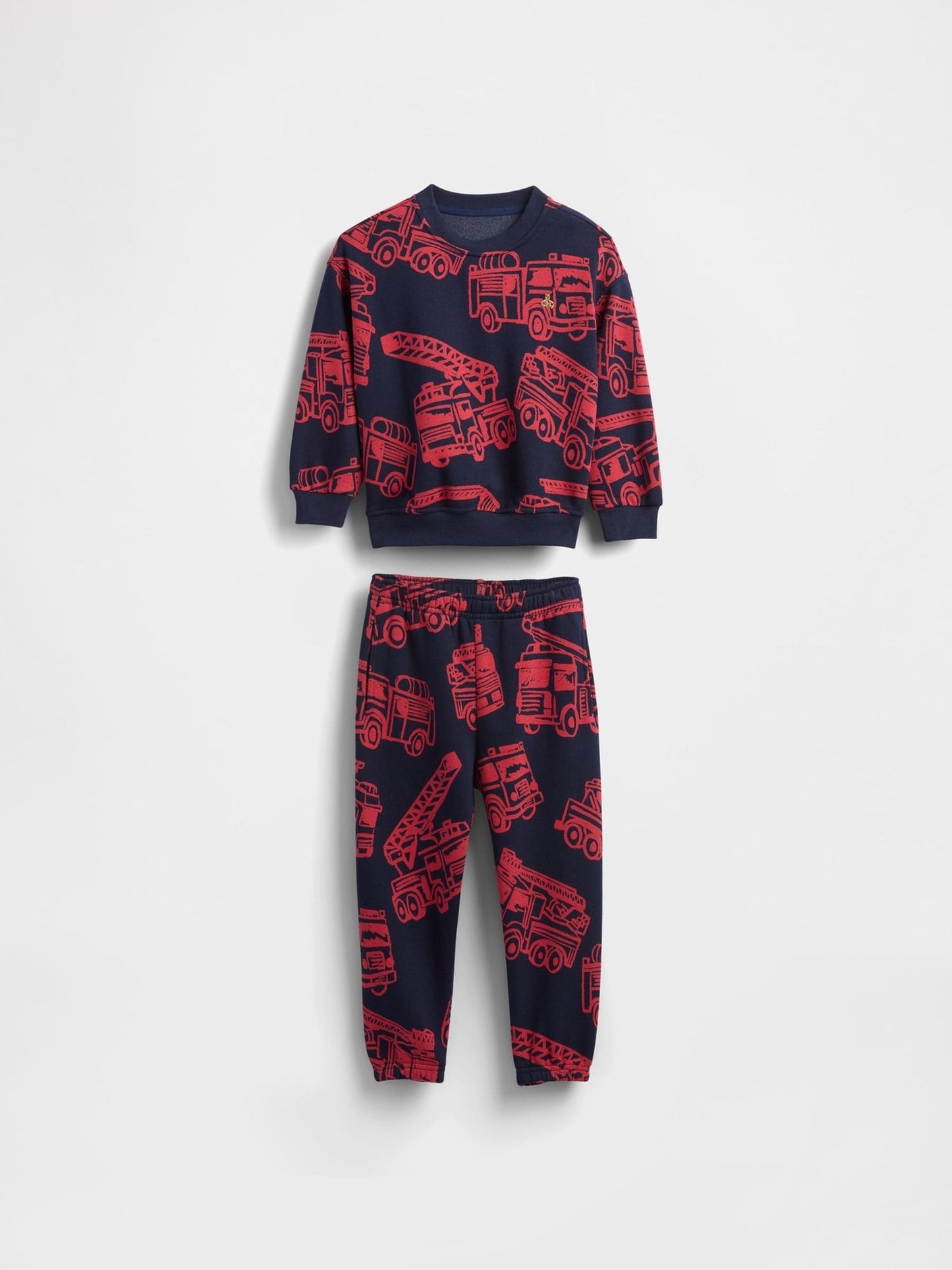 Dsiney Kidz - Gap Navy Blue Vintage Soft Firetruck Sweatshirt & Joggers Set (6mths-5yrs) image 2