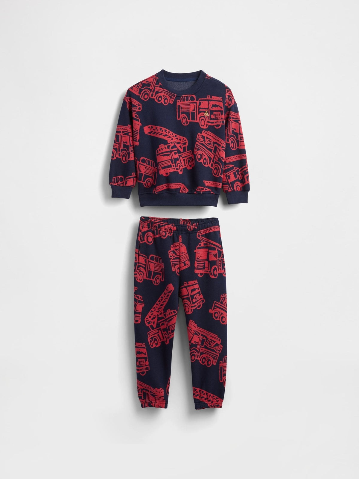 Dsiney Kidz - Gap Navy Blue Vintage Soft Firetruck Sweatshirt & Joggers Set (6mths-5yrs) image 2