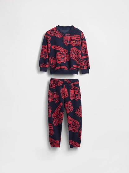 Dsiney Kidz - Gap Navy Blue Vintage Soft Firetruck Sweatshirt & Joggers Set (6mths-5yrs) image 2