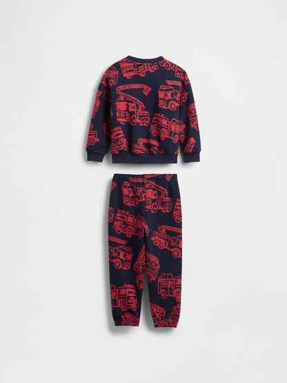 Dsiney Kidz - Gap Navy Blue Vintage Soft Firetruck Sweatshirt & Joggers Set (6mths-5yrs) image 3