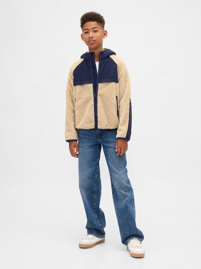 Dsiney Kidz - Gap Beige/Navy Sherpa Jacket (4-13yrs) image 3