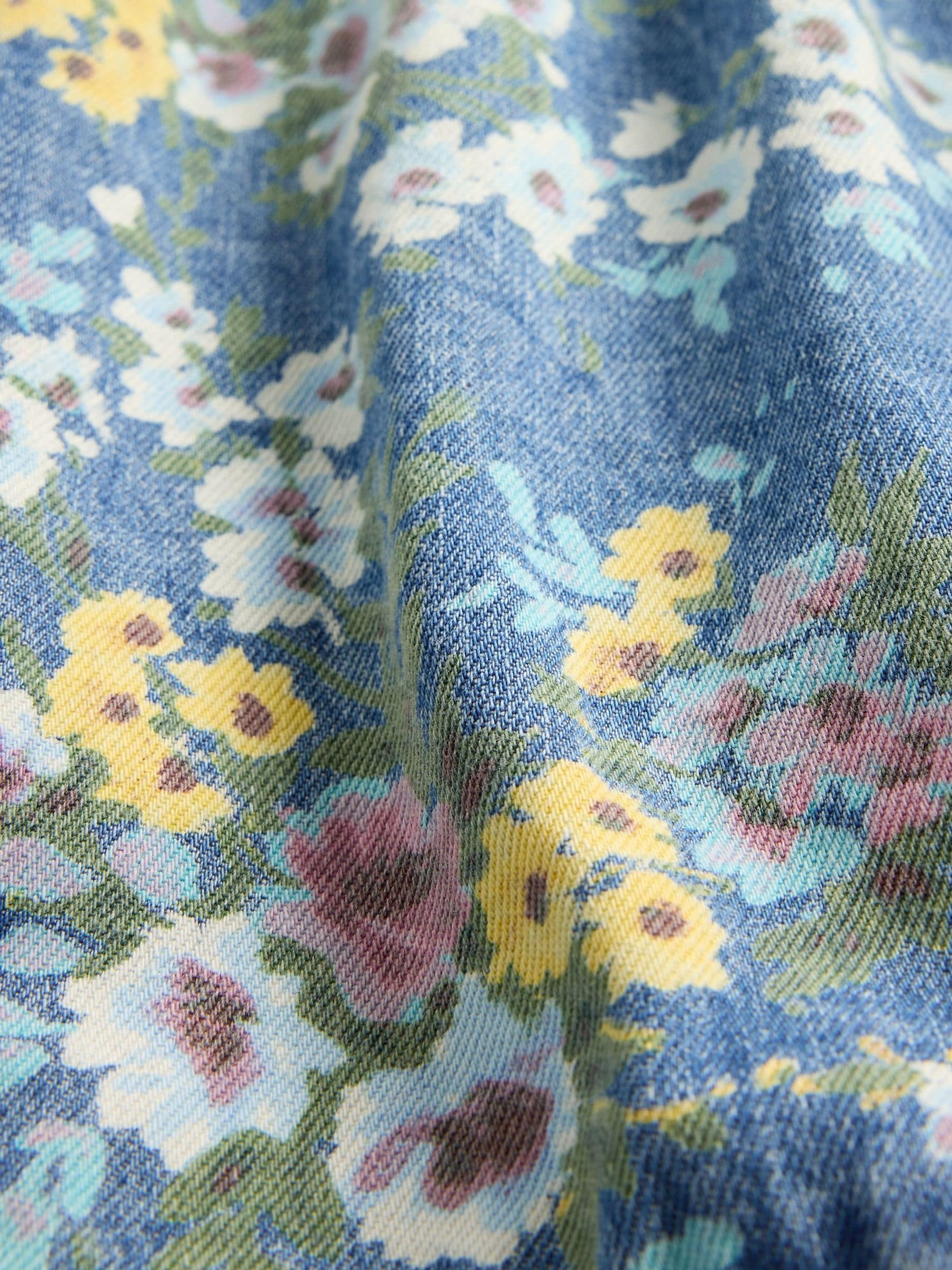 Dsiney Kidz - Gap Blue Denim Puff-Sleeve Floral Dress (4-13yrs) image 4