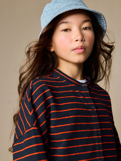 Dsiney Kidz - Navy/Red Textured Striped Cardigan (3-16yrs) image 4