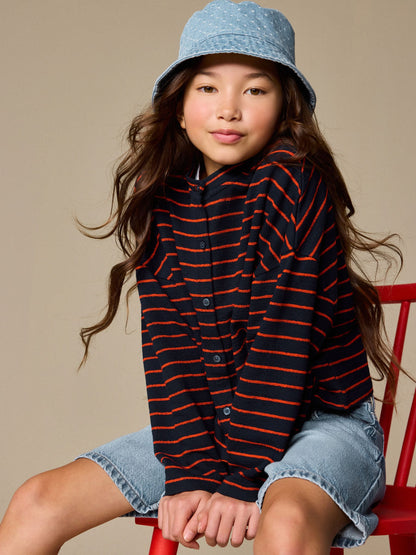 Dsiney Kidz - Navy/Red Textured Striped Cardigan (3-16yrs) image 5