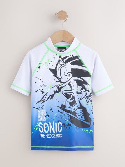 Dsiney Kidz - White/Blue Sonic Rash Vest (3-16yrs) image 3