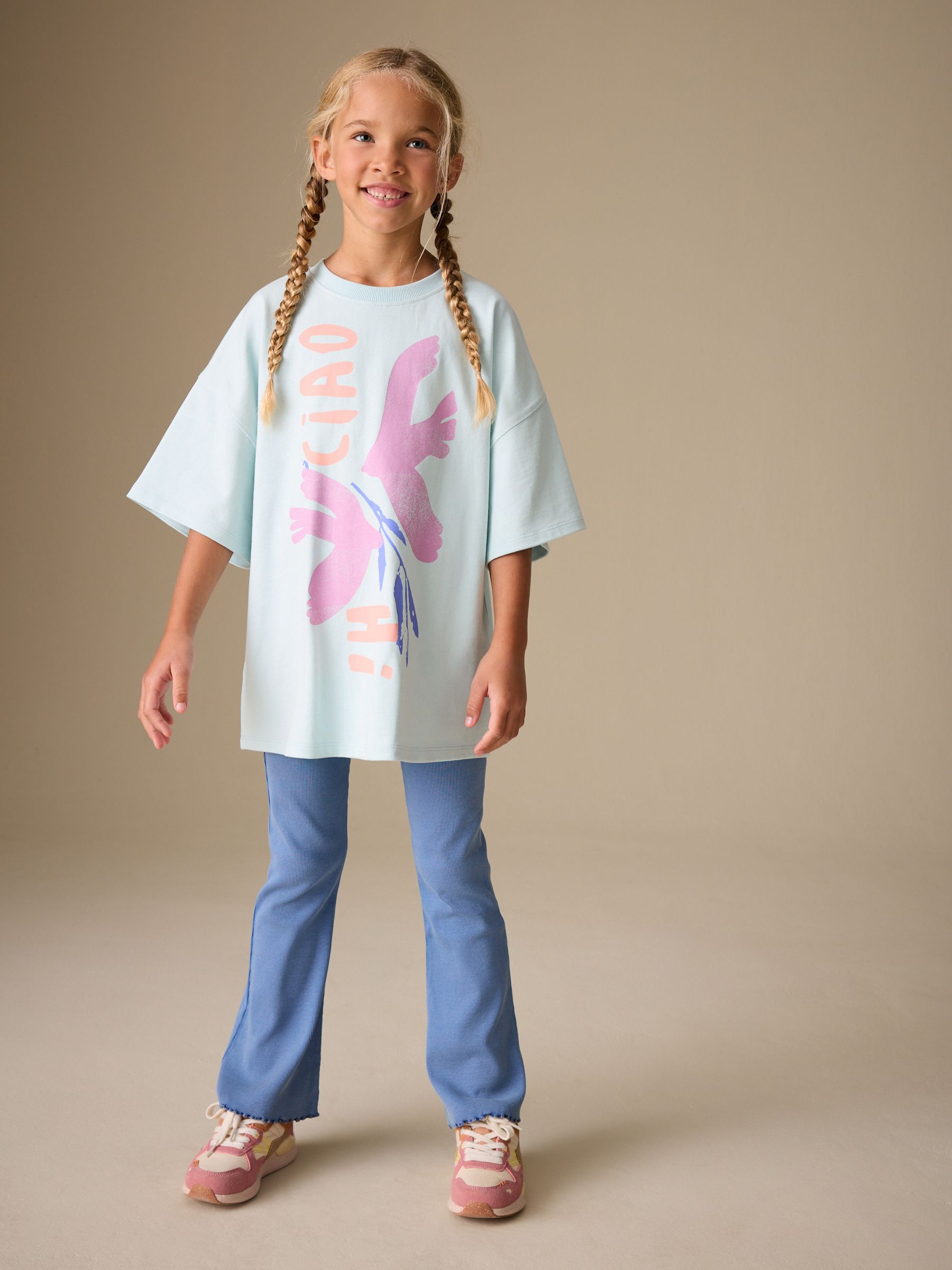 Dsiney Kidz - Blue Graphic T-Shirt and Kick Flare Set (3-16yrs) image 1