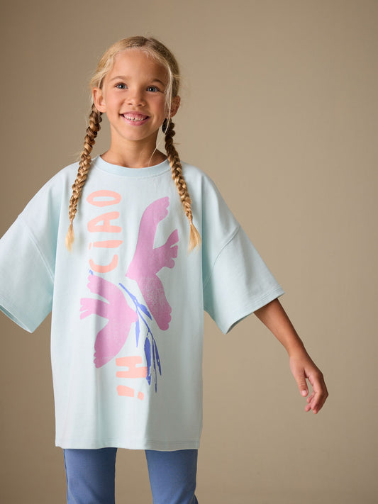 Dsiney Kidz - Blue Graphic T-Shirt and Kick Flare Set (3-16yrs) image 2