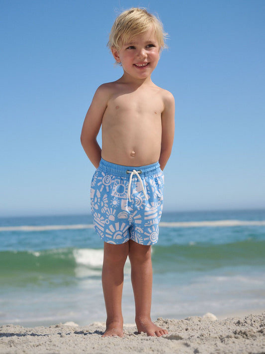Blue Printed Swim Shorts (3mths-7yrs) image 2